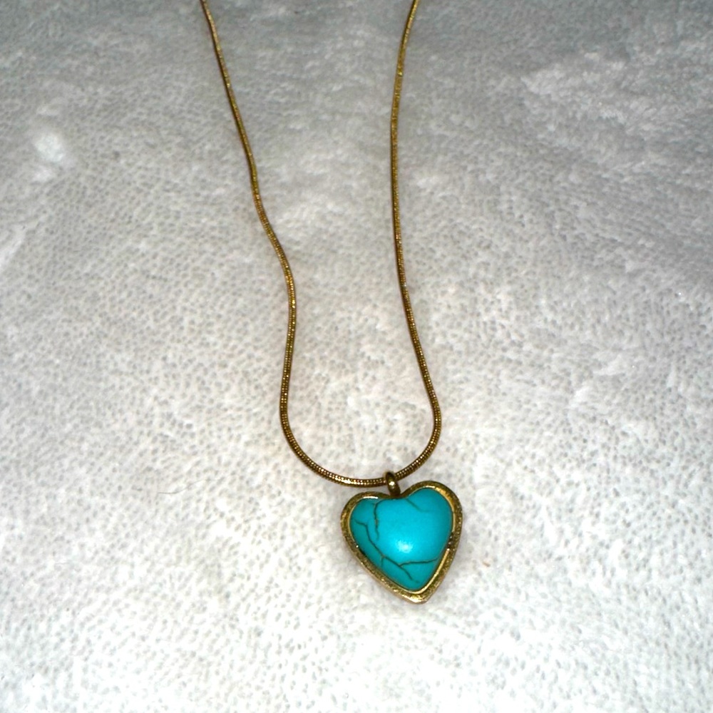 Turquoise heart necklace.